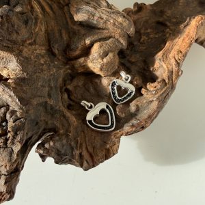 Zilveren hanger hart met paardenhaar